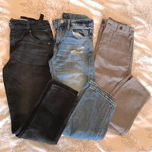 Lot of stylish pants and jeans